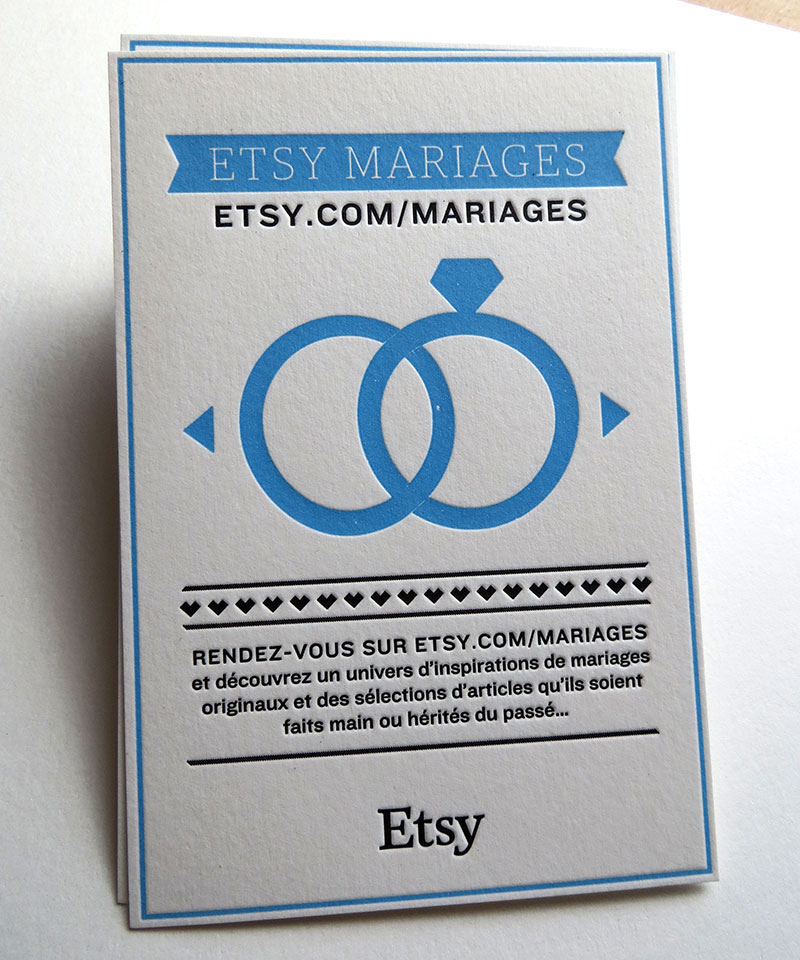 Badcass - Flyer en letterpress - Boutique en ligne Etsy mariage